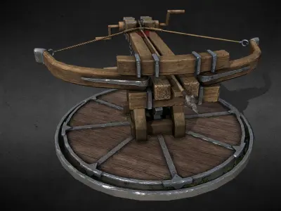 Stylised balista Low-poly 3D model