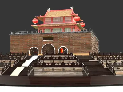 Chinese ancient house 3D model 11