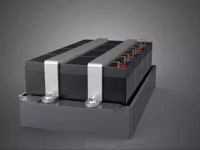 BATTERY PACK ENCLOSURE STACK RACK GRID ARRAY TRAY BRACKET MOUNT 3D model