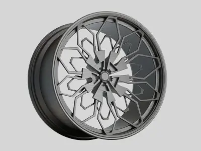 rims Grey metalic wheel tuning stl 3D model