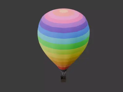 Hot Air Balloon Low Low-poly 3D model