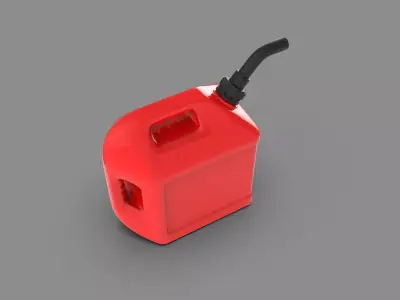 Red Plastic Fuel Can Gasoline Jerry Can 3D Model Low-poly 3D model