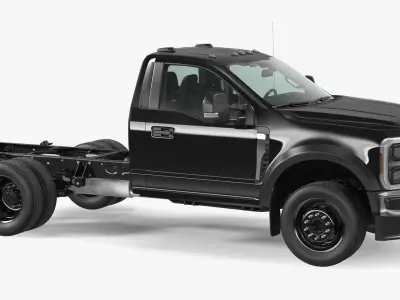 Chassis Cab Black Two Doors 3D model