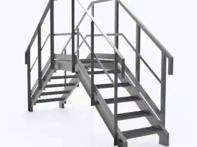 Footbridge metal staircase Free 3D model