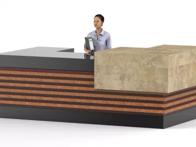Reception desk 3D model purchase