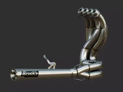 Brock Perfomance Muffler Full Exhaust GSXR1000 3D model