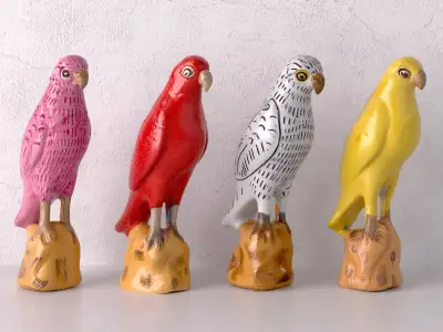 English Porcelain Parrots 3D model