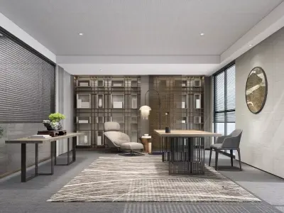 office room 3D model 6
