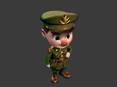 World War II Soldier Low-poly 3D model get