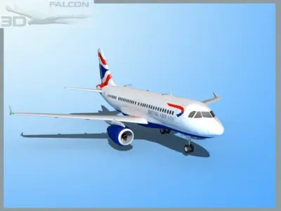 Falcon3D A319 British Airways 3D model