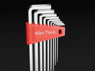 Allen key set - Long flat 3D model