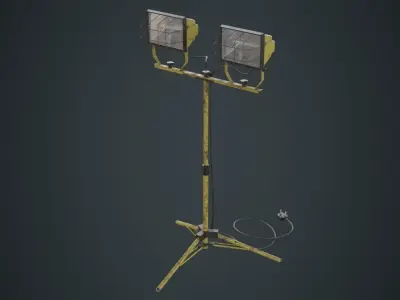 Halogen Work Light 3B Low-poly 3D model