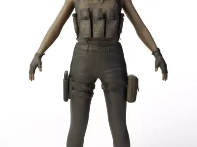 Female Soldier 3D model