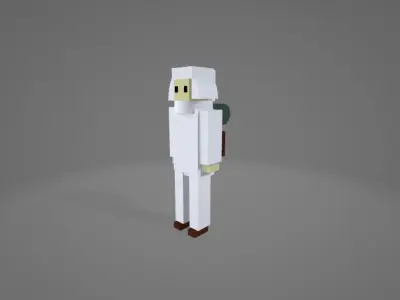 winter and forest solider Low-poly 3D model