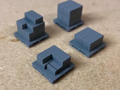 Model Railway Railroad Breeze Block Stack on a Pallet 3D print model