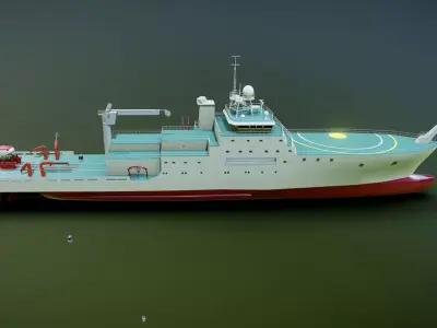 Research Ship Animation 3D model