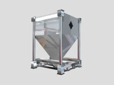 Machine - Stainless Steel Hopper Low-poly 3D model