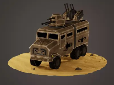 stylized soldier carrier Low-poly 3D model