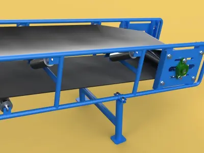 INDUSTRIAL CARRIER BELT CONVEYOR 3D model