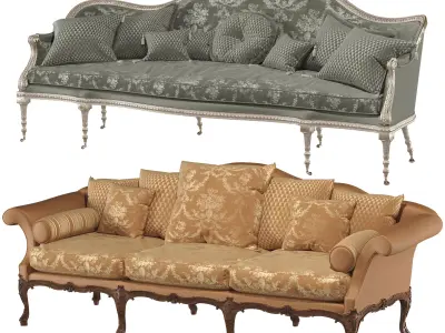RONALD PHILLIPS Brocked sofa and George sofa 3D model