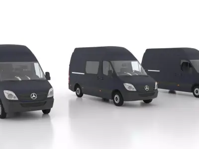Mercedes Benz Sprinter L2H3 2009 Collection EU 3D Model Pack