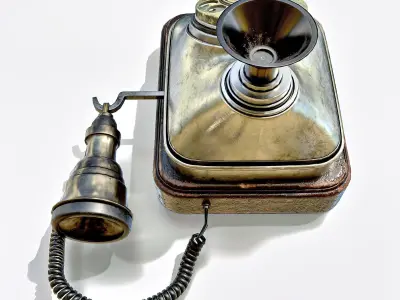 Antique telephone Low-poly 3D model