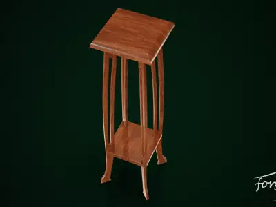 Art Nouveau Tall Plant Stand Low-poly 3D model