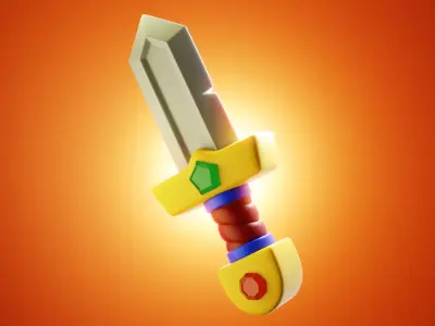 Cartoon Toy Sword - Stylized Low Poly Game Asset 3D Model 3D model