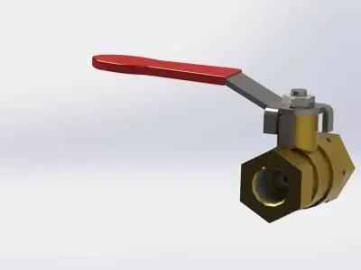 Ball Valve 38 NPT Free 3D model