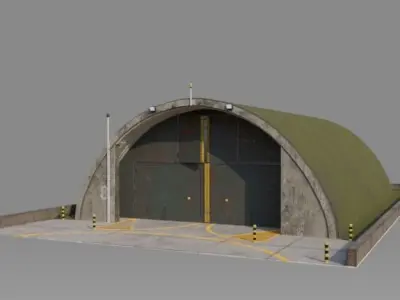 NATO  AIRCRAFT SHELTER V1 with Full Grass roof Free low-poly 3D model