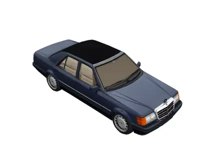 1985 Mercedes Benz W124 Low Poly Classic Sedan Car Low-poly 3D model