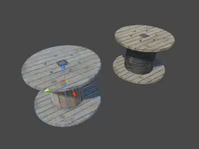 Cable Reels Low-poly 3D model