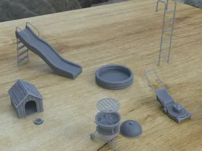 OUTDOOR HOME ASSETS 1-35 SUPPORTED STL 3D print model