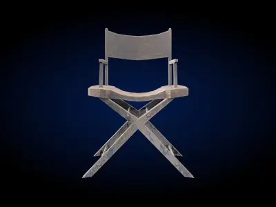 Wooden chair medieval game asset Low-poly 3D model