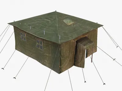 Military Tent Low-poly 3D model 5