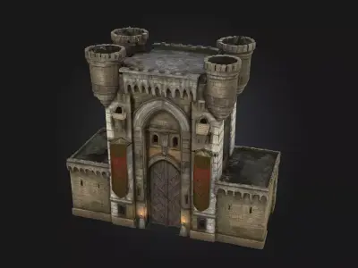 Castle Gate Fortress  Defend the Realm with Strength and Style 3D model