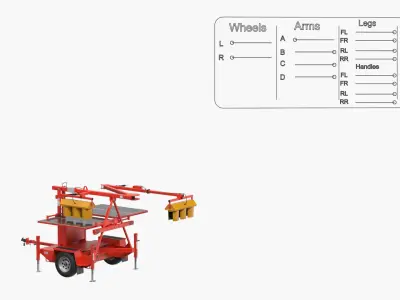  SQ3TS Solar-Powered Traffic Signal Trailer Red Rigged 