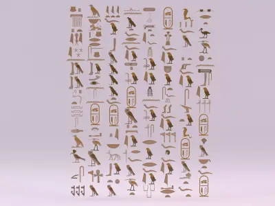 Egyptian Symbols - 005 Low-poly 3D model