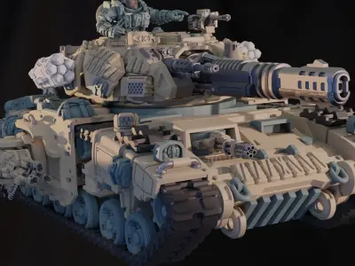 Pre- Supported Dominion Smoke Jaguar Frontline Battle Tank 3D print model