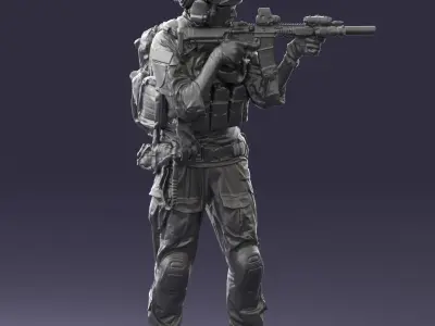 000167 Special Forces Soldier 0722 3dp 3D print model