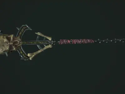 Undead staff Low-poly 3D model