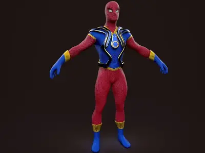 Spider-Man superhero Low-poly 3D model