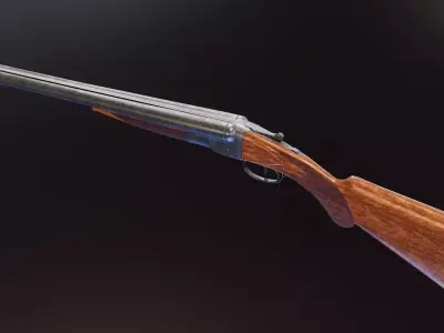 Colt 1883 Shotgun Low-poly 3D model