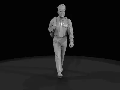HO Passenger Figure 1950 Soldier Printable STL 3D print model