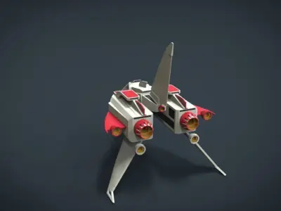 Lizard King SpaceShip Low-poly 3D model