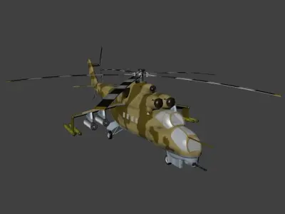 Mil Mi 24 Hind Free low-poly 3D model