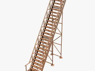 Industrial Metal Rusty Stairs 3D model