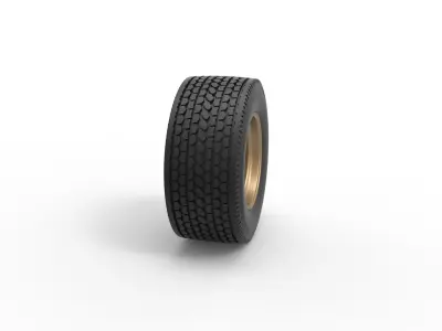 Super single custom wire wheel of semi truck Scale 1 to 25 3D print model