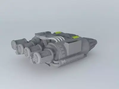Twin Jet Turbine Engines Free 3D model