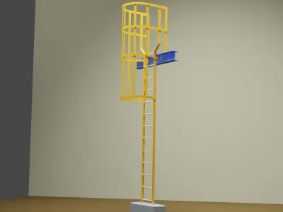 Steel Catladder Single 3D model